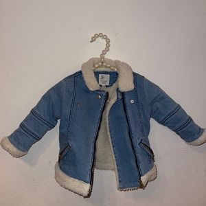 River Island Denim and Sherling Moto Jacket
